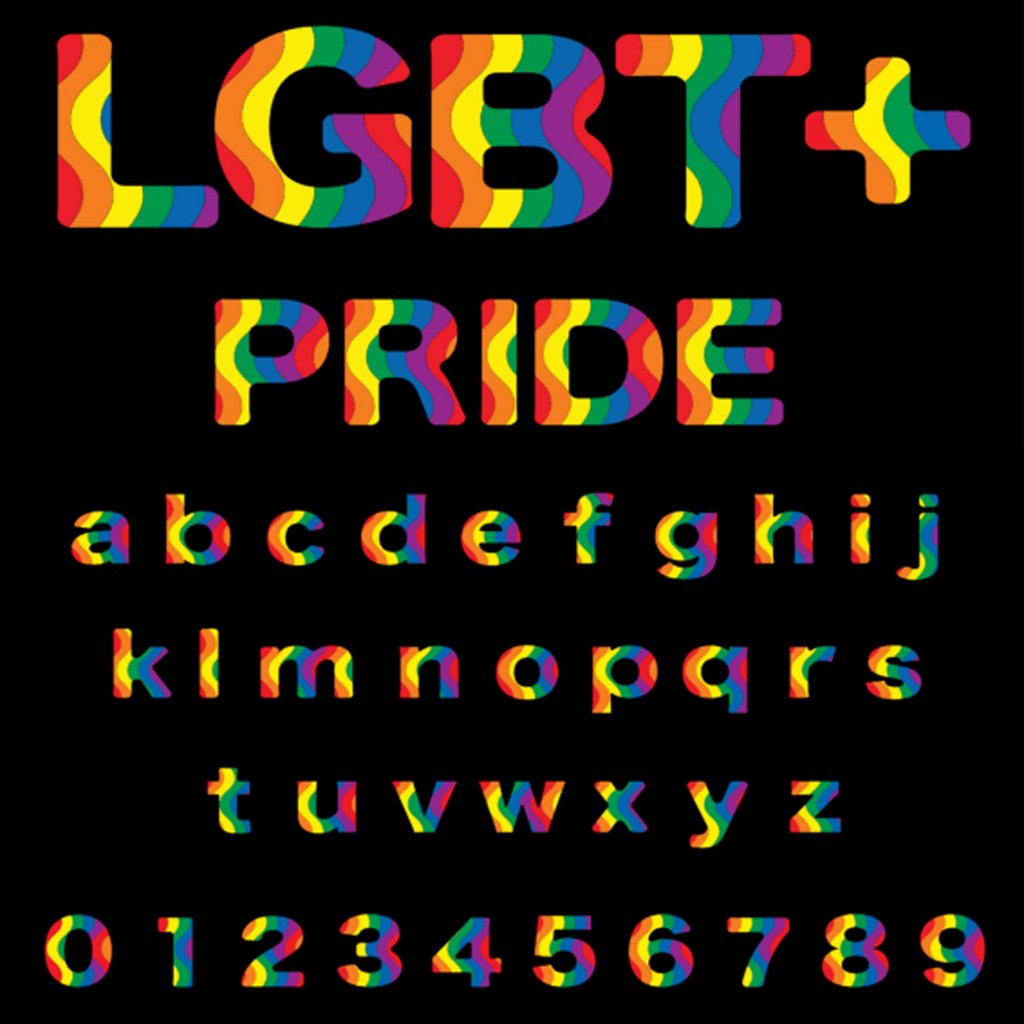 ตัวรีดติดเสื้ออักษร A - Z ฟ้อนต์ Lgbt-Rainbow ขนาด 5 เซน รีดง่ายรีดติดทุกเนื้อผ้า