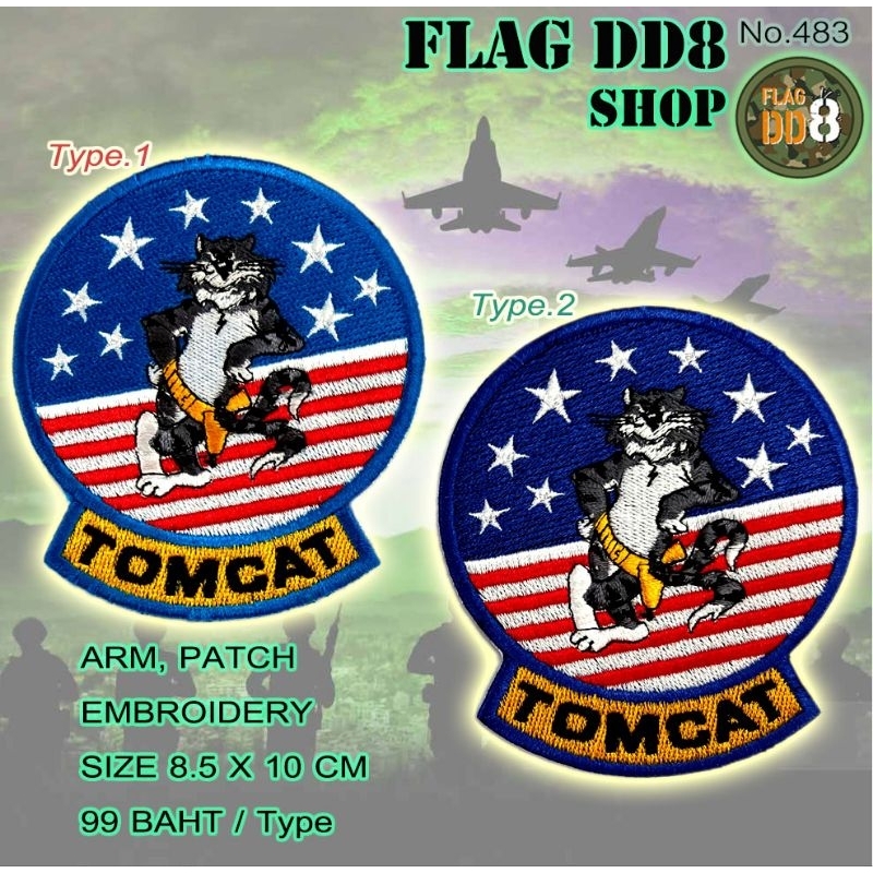 TOMCAT 2 selection type 99baht/type (119 baht/velcro) ARM,PATCH EMBROIDERY special price NO.483/FLAG