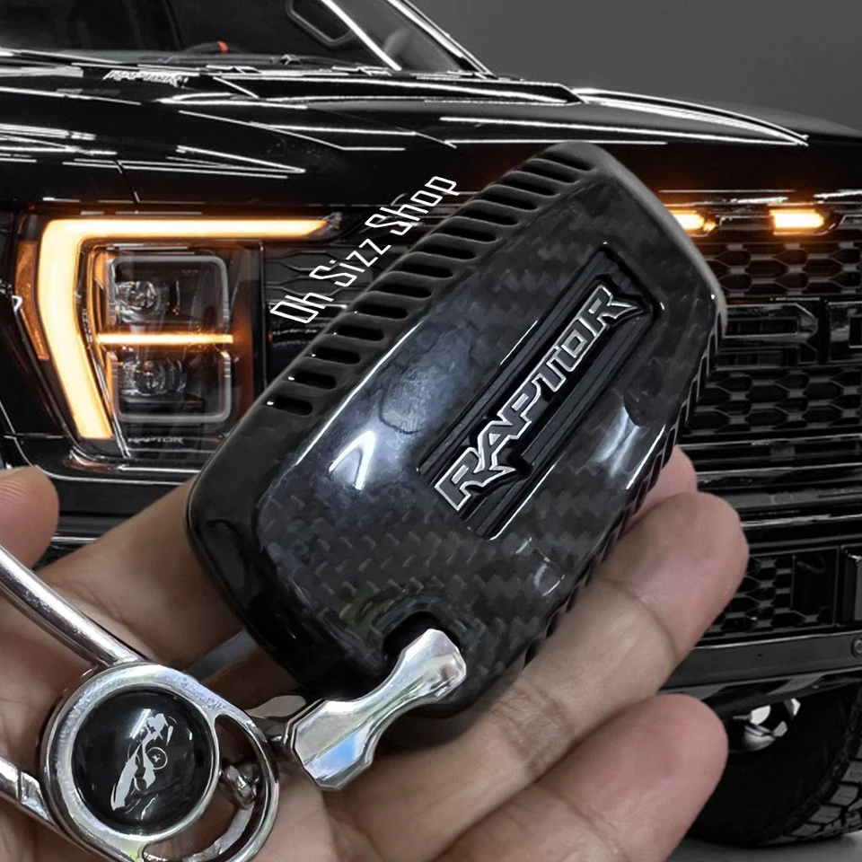 เคสรีโมทรถ Ford Raptor 2024  คาร์บอนไฟเบอร์แท้ T-Carbon Air Vent Design (Top Product ; Carbon Fiber Key Case)  แถมแผ่นใส thumbnail 3