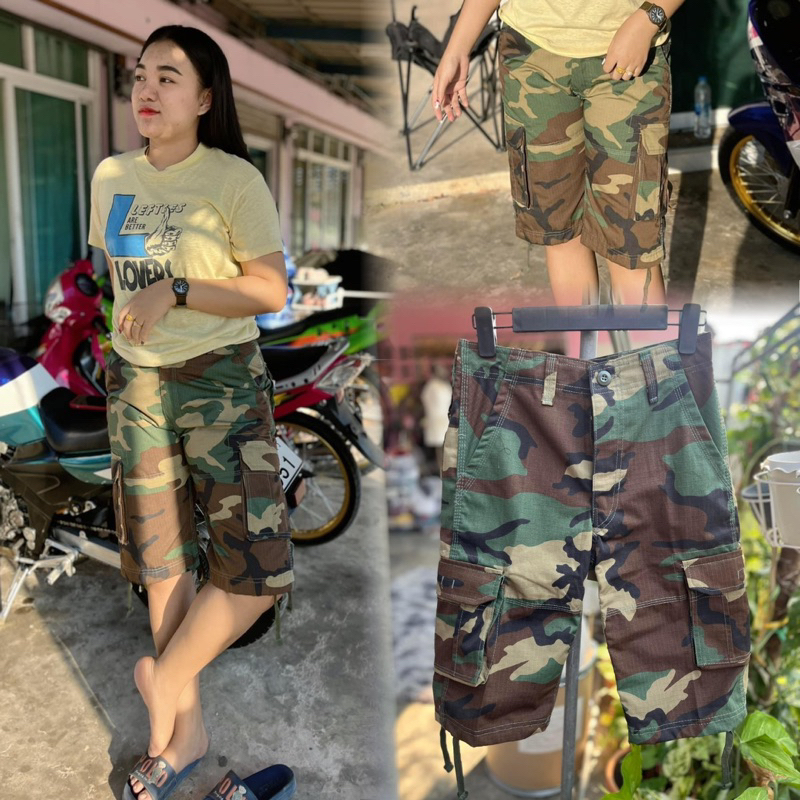 กางเกงทหารขาสั้นผ้าหนา ทรงสวย ใส่ได้ทั้งชาย/หญิง