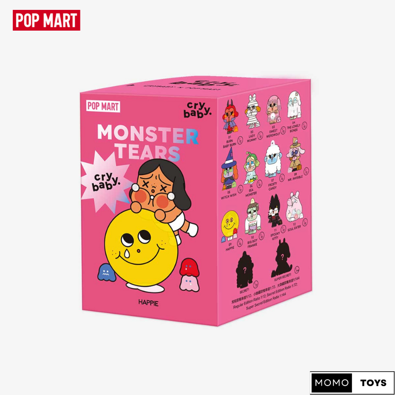 จุ่มเดี่ยว โค้ดแฟชั่นลด30% Popmart ของแท้CRYBABY Monster Tears Series Figures กล่องสุ่ม 1 สุ่ม