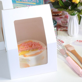 กล่อง 1 ปอนด์ทรงบ้าน  สีขาว 20.5*20.5*27.8 ซม (10ใบ/แพ็ค)