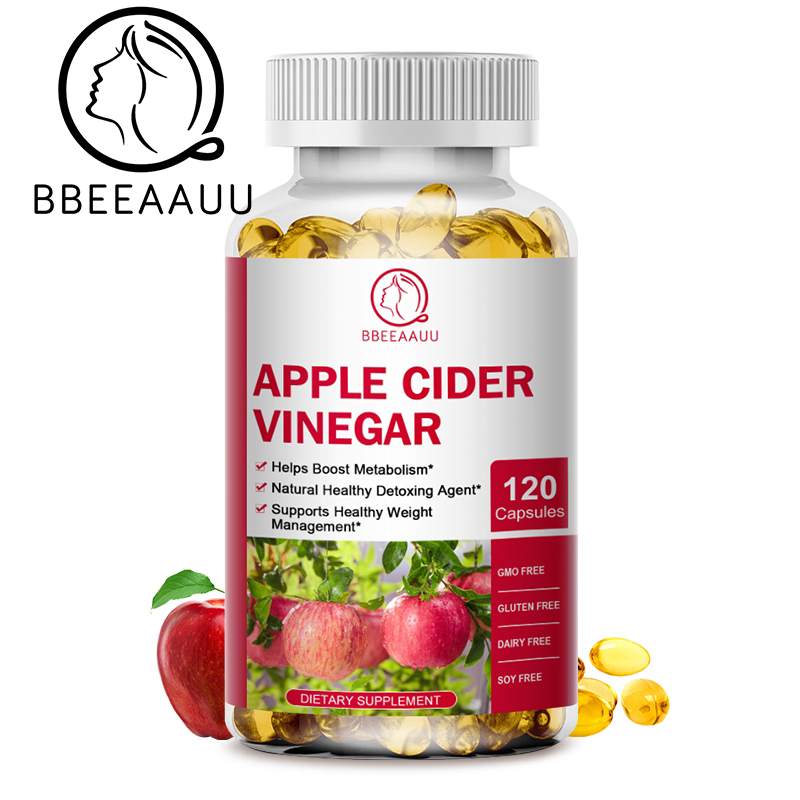 BBEEAUU Apple Cider Vinegar-1000mg 120PCS น้ำส้มสายชูหมักจาก Apple ระบบภูมิคุ้ม ควบคุมความอยากอาหาร ระดับคอเลสเตอรอล