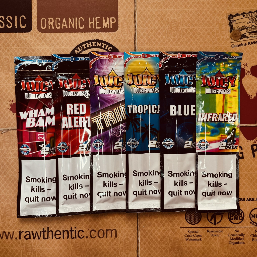 กระดาษโรล [ Set สุดคุ้ม 5 FREE 1 ] Juicy Double Blunt Wraps x6 โปรสุดพิเศษจาก RawThailand