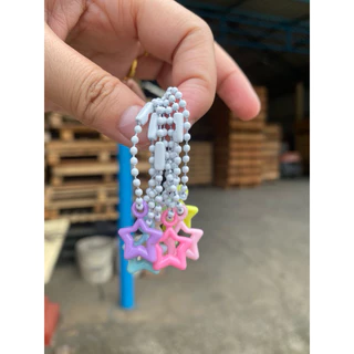 พวงกุญแจจิ๋ว ลายดาว งานคละสี สุ่มสี 1 ชิ้น