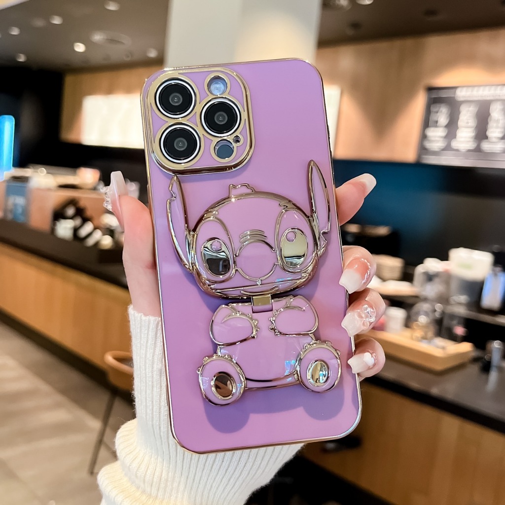 เคส สติช กระจก ขาตั้งหมุนได้ สำหรับรุ่น Iphone 15 /14/13 /12 /11/ 15 pro max / i14 plus / i11 pro / i15plus / i12 น่ารัก - รูปที่ 6