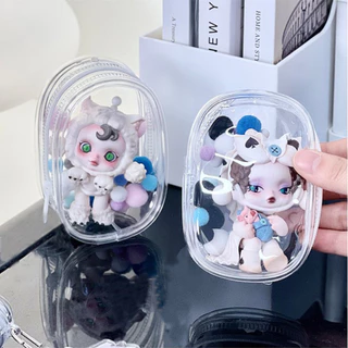 Fudonar กระเป๋าอาร์ตทอย 10 cm กระเป๋าพลาสติกใสใส่ตุ๊กตา มีซิป สําหรับตกแต่งพร็อพแต่งตัว