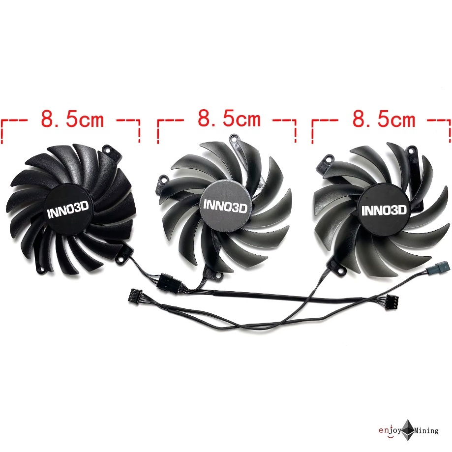 พัดลมการ์ดจอ INNO3D GeForce RTX 4070 Ti 4070 X3 OC 85mm Graphics Card Fan CF-12910S CF-12915S ราคา ถูกที่สุด ดีลบีเคเค แกลเลอรีภาพที่ 2