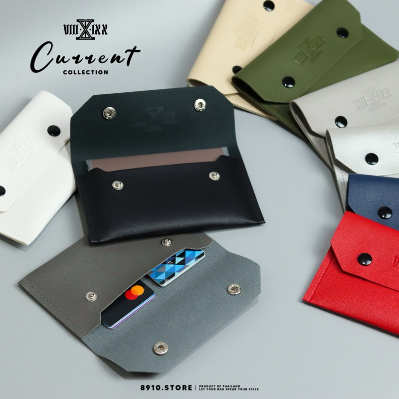 กระเป๋าสตางค์หนัง PU รุ่น Current จากแบรนด์ 8910 สินค้าไทย ใส่ passport ใส่บัตรและเงินได้มากกว่า 10 ใบ มี 9 สี