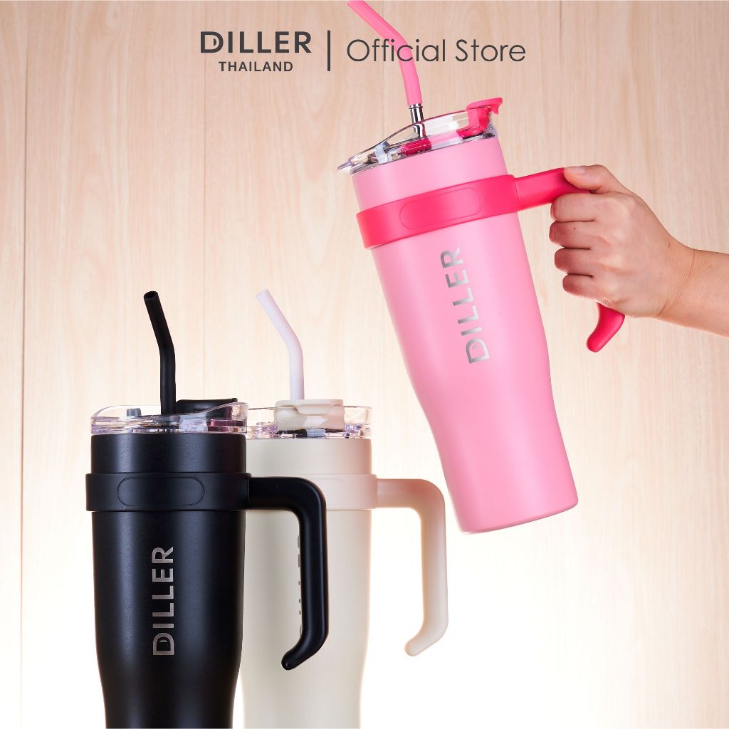 [ส่งจากไทย] Diller Thermo Tumbler 1200ml MLH9122 แก้วเก็บความเย็น/ร้อน สแตนเลส 2 ชั้นพร้อมฉนวนสูญญากาศเก็บเย็น 24 ชม ราคา ถูกที่สุด ดีลบีเคเค แกลเลอรีภาพที่ 4