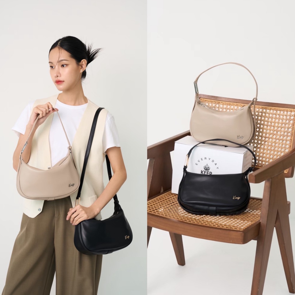 [ New in ] KEEP' Scalet' กระเป๋าสะพายข้าง Style minimal น้ำหนักเบา หนังนิ่มมาก