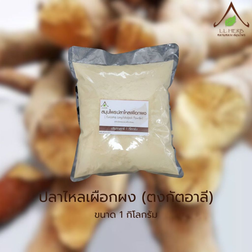 สมุนไพรปลาไหลเผือก (ตงกัดอาลี) ชนิดผง ขนาด 250 กรัม และ 1 กิโลกรัม (Eurycoma longifolia Jack Powder)