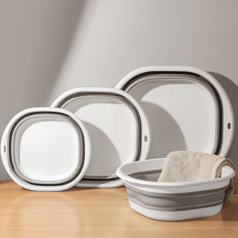 กะละมังพับได้ กะละมัง ซิลิโคนอเนกประสงค์ กะละมังล้างผัก ผลไม้ ซักผ้า แบบพกพาสะดวก มี 3 ขนาด