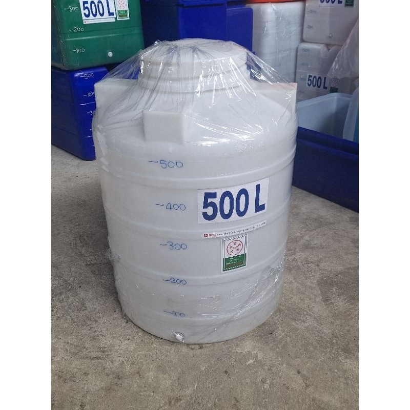 ถังน้ำ500ลิตรสีขาวผลิตใหม่มือ1 มีมอก. ผลิตจากเม็ดพลาสติกเกรดAมองเห็นระดับน้ำ แทงค์น้ำ500ลิตร