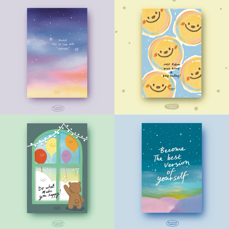 quote postcard การ์ด/โปสการ์ดข้อความ (มีซอง) ติดผนังตกแต่งห้อง เขียนอวยพร