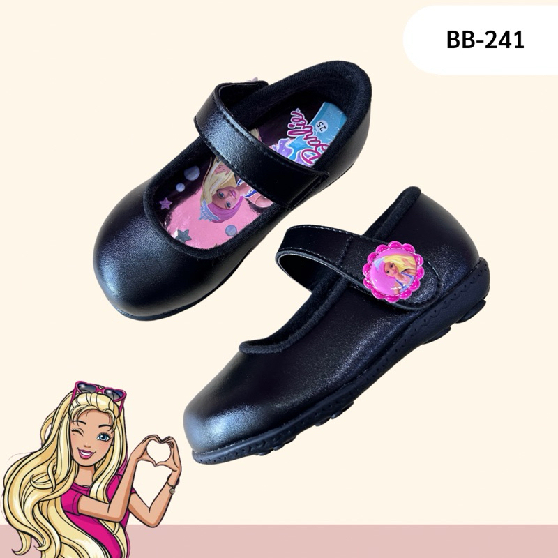 New Collection รองเท้านักเรียนบุกำมะหยี่ Barbie งานแท้ถูกลิขสิทธิ์ Size 25-30