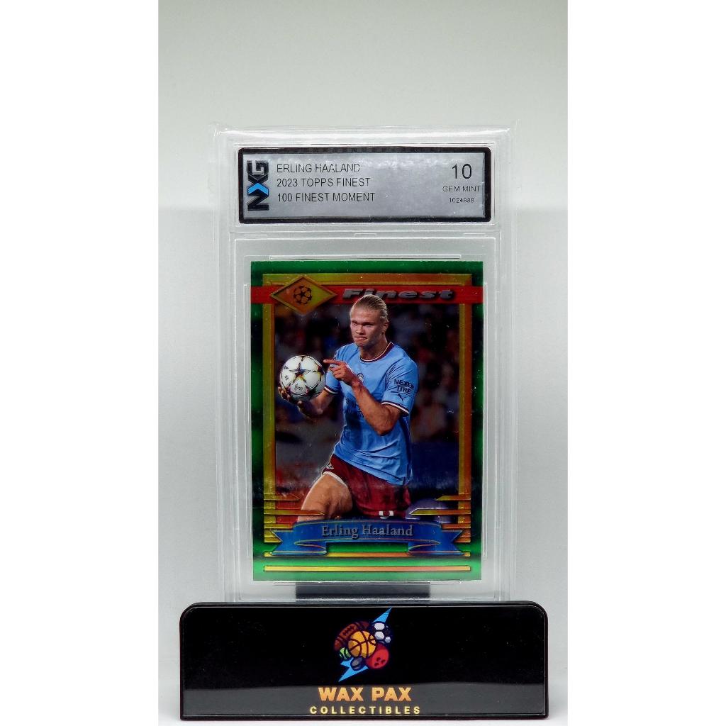 การ์ดฟุตบอล 2022-23 Topps Finest Flashbacks UEFA Football #100 Erling Haaland Finest Moments Green R