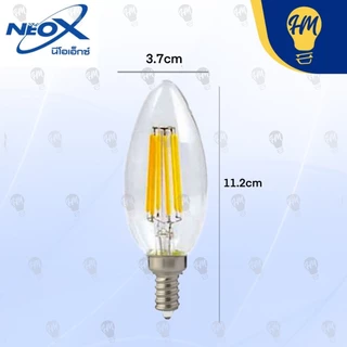 Neox หลอดไฟ เปลวเทียน E14 LED 4W แสงวอร์ม แก้วใส (2700K)