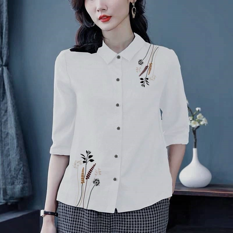 เสื้อเชิ้ตแขนสามส่วน พิมพ์ลายดอกไม้ ราคา ถูกที่สุด ดีลบีเคเค แกลเลอรีภาพที่ 5