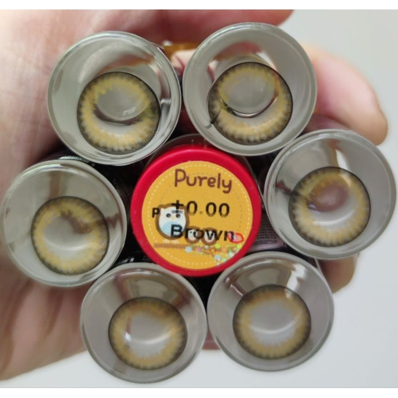 บิ๊กอาย รุ่น purely brown/Gray by Pitchy lens สายตาปกติ แถมตลับจร้า