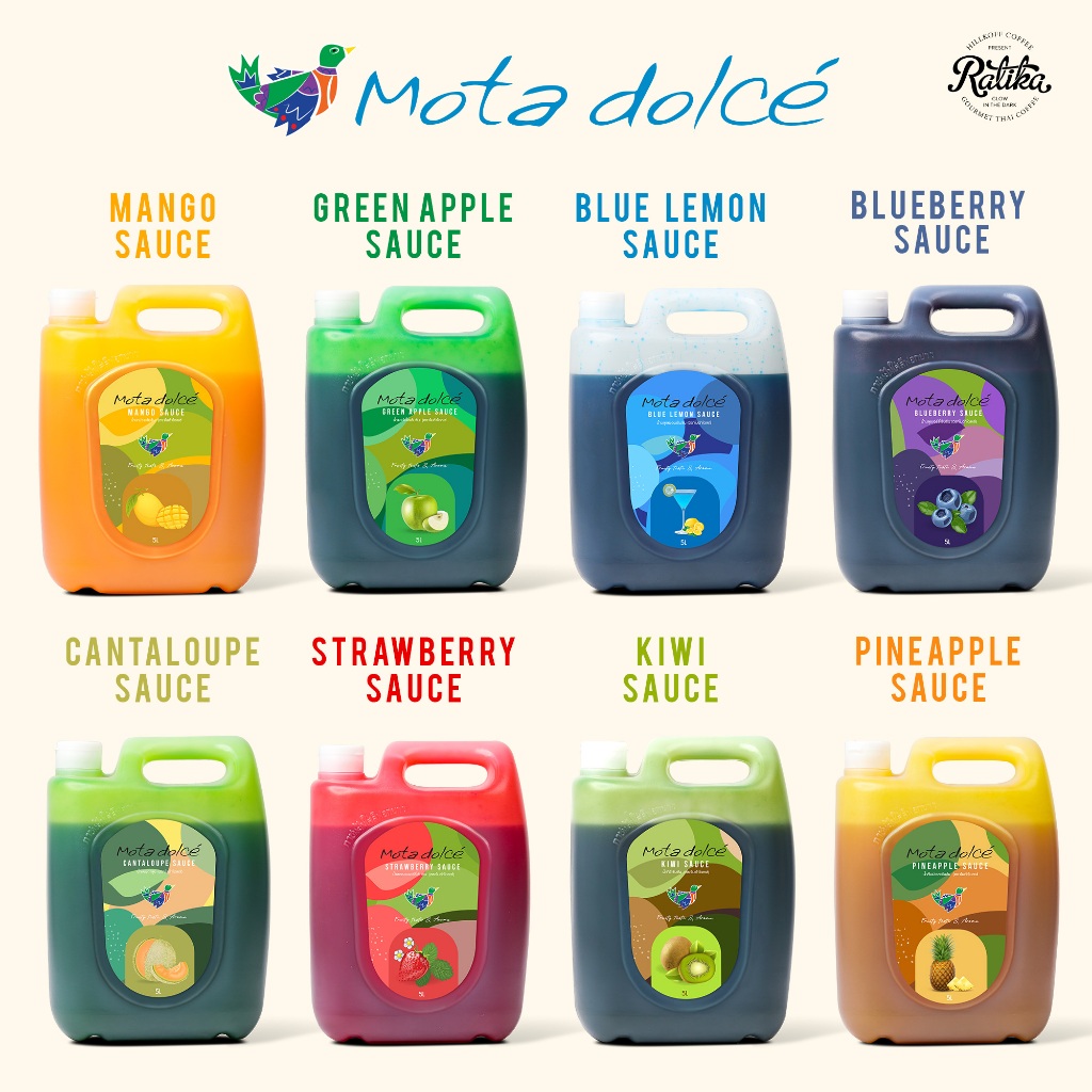 Ratika | Mota dolce  ซอสผลไม้เข้มข้นหลากรส แบบแกลลอน 5 ลิตร