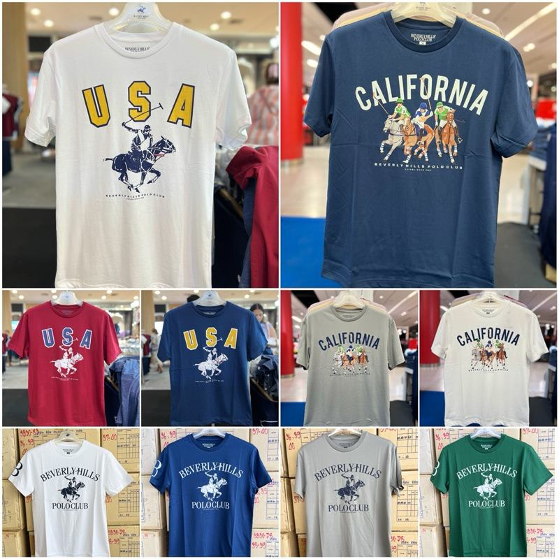 พร้อมส่ง!!New!!เสื้อยืด T-shirt Beverly Hills Polo Club ของแท้100% Regular-fit t-shirt