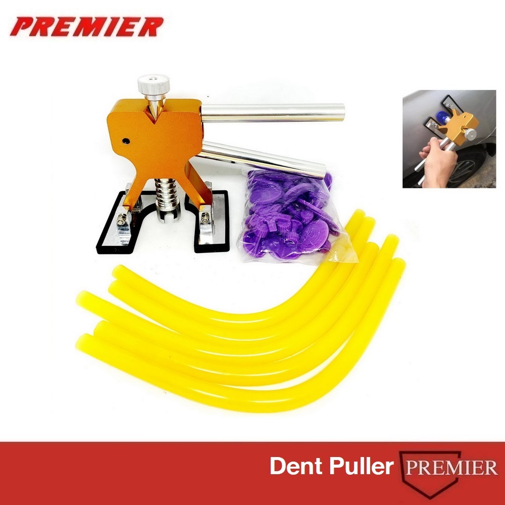 เครื่องมือดึงรอยบุบ มือบีบดึงตัวถัง ซ่อมรอยบุบรถยนต์ Dent Repair Tool Puller + 24 Tabs Hail Removal Tool +Glue 5 เส้น