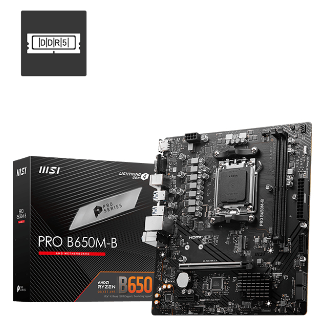 MAINBOARD (AM5) MSI PRO B650M-B DDR5 Micro ATX - 3 YEARS
