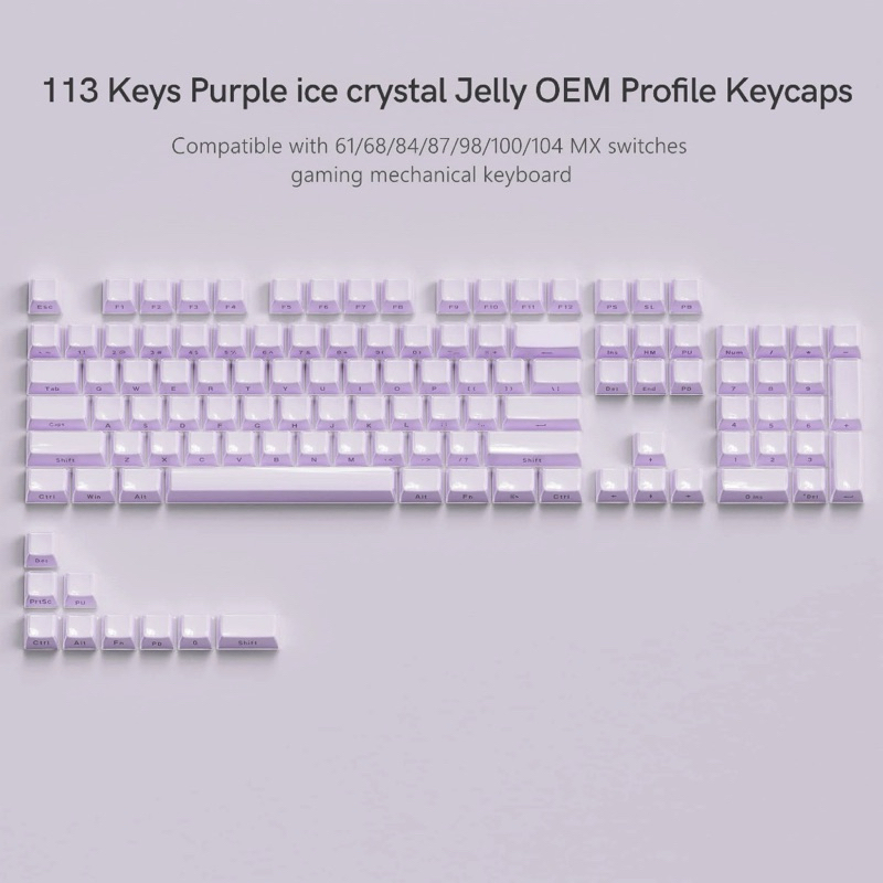 XVX Jello Keycap 113 keys โปรไฟล์OEM คีย์แคปน่ารัก พุดดิ้ง คีย์แคปไทย