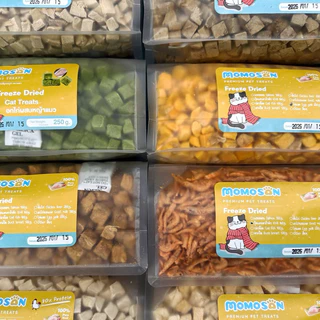 [ถุงกลาง] ขนมฟรีซดรายแมว สุนัข เนื้อสัตว์100% ไม่เค็ม อาหารหมา อาหารแมว อกไก่ ตับไก่ แซลมอน ไข่แดง หญ้าแมว ขนมแมว ขนมหมา