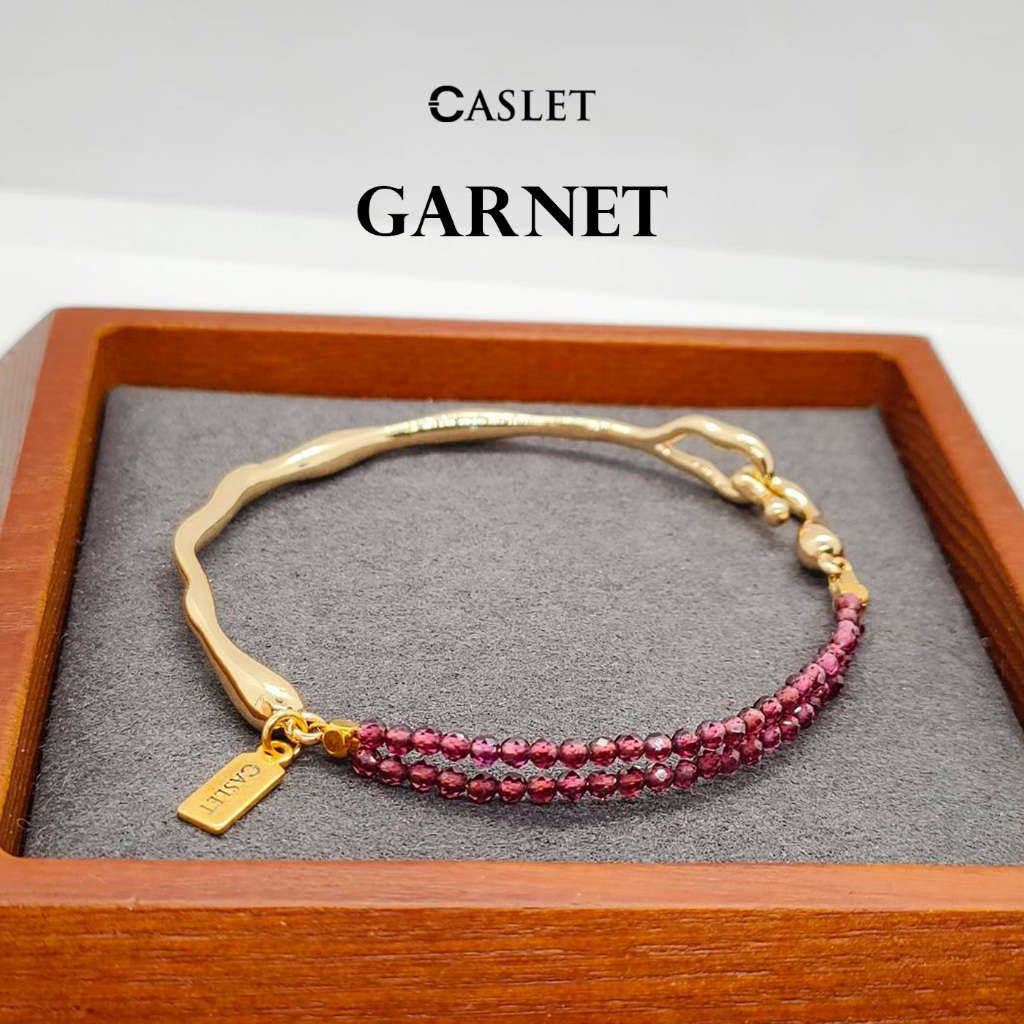 CASLET กำไลหินแท้ โกเมน - Garnet นำโชคลาภ รักยั่งยืน