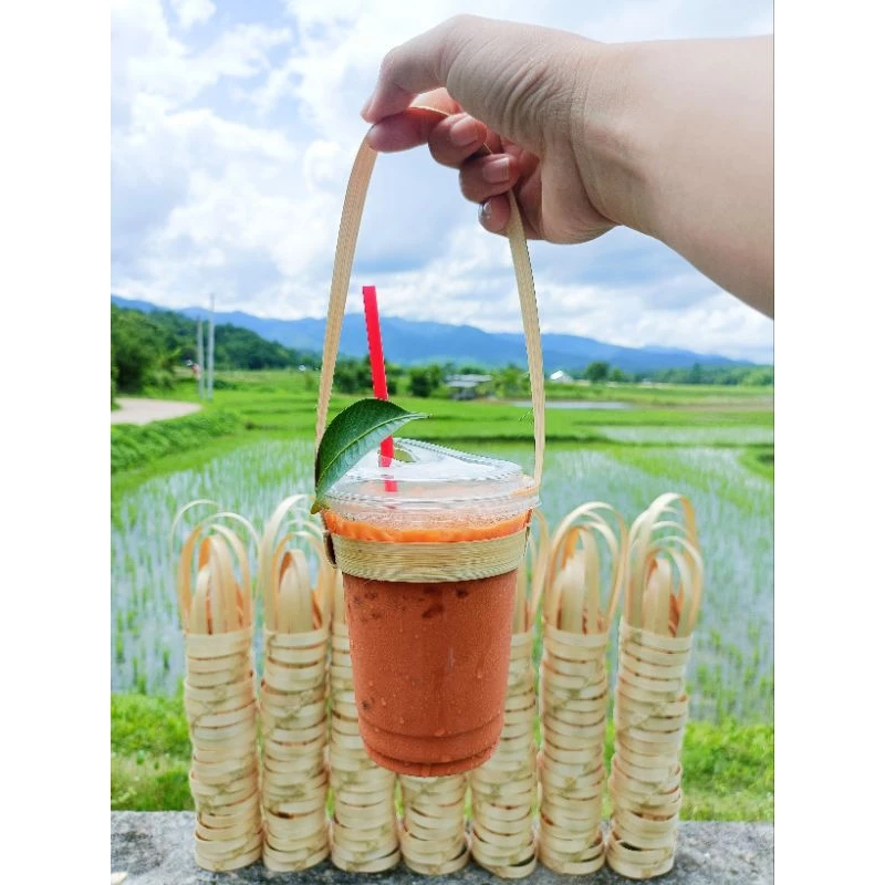 หูหิ้วแก้วไม้ไผ่สานเอง (1แพ็คมี300ชิ้น)