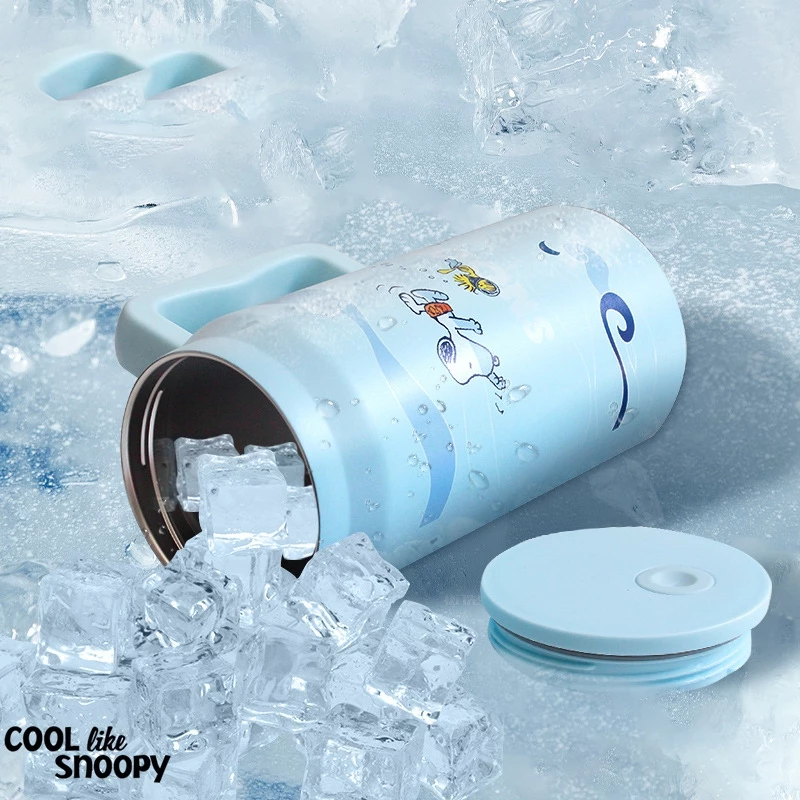 จัดส่งกรุงเทพฯ Snoopy แก้วเก็บความเย็น 1500ml พร้อมที่จับและฝาฟางถ้วยแก้วกระติกเก็บความร้อนและเย็นถ้วยน้ำในรถยนต์ข thumbnail 7