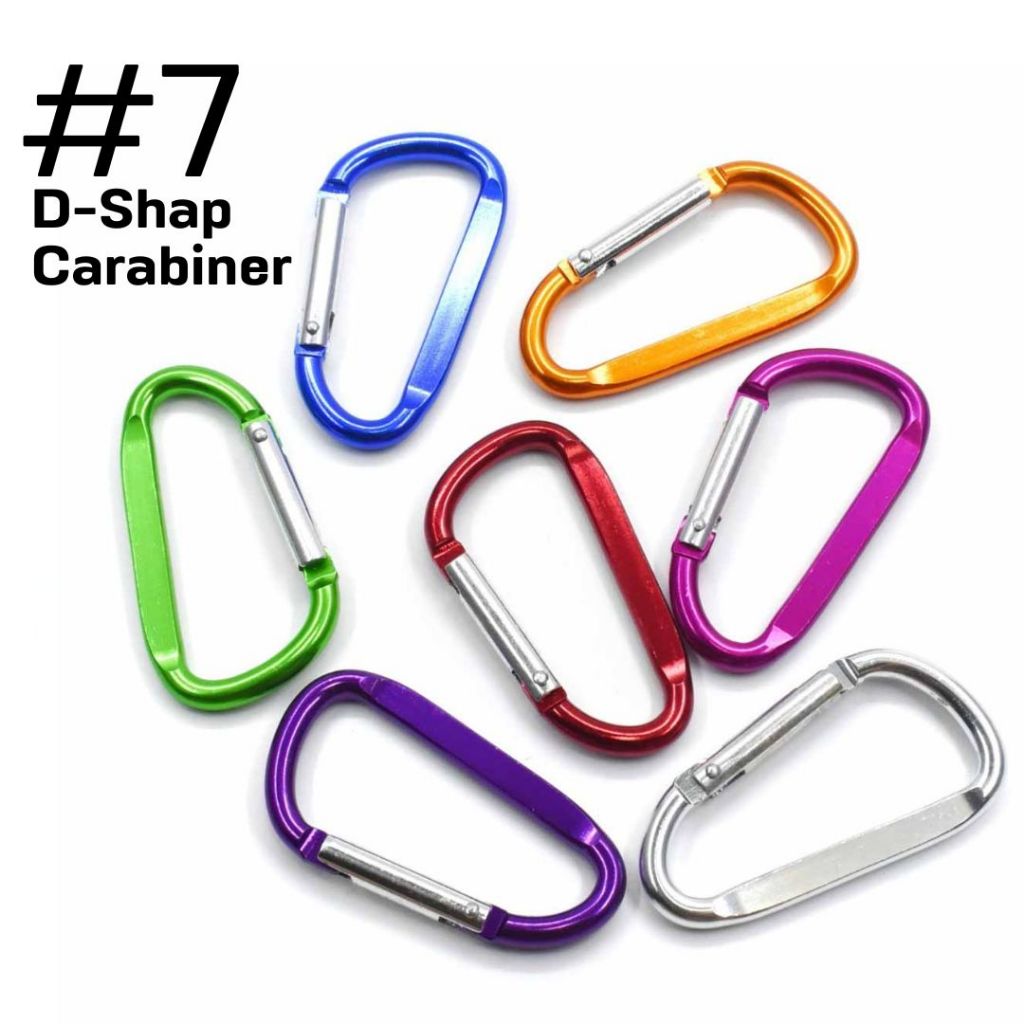 #7 D-Carabiner ห่วงคาราบิเนอร์อลูมิเนียมอัลลอยด์ สำหรับแขวนของสารพัดประโยชน์