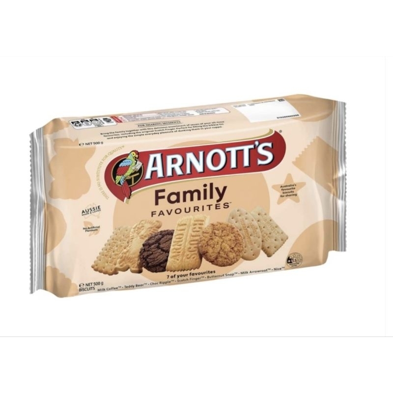 บิสกิตหวานรวมรสจาก Arnott’s Family 500g.