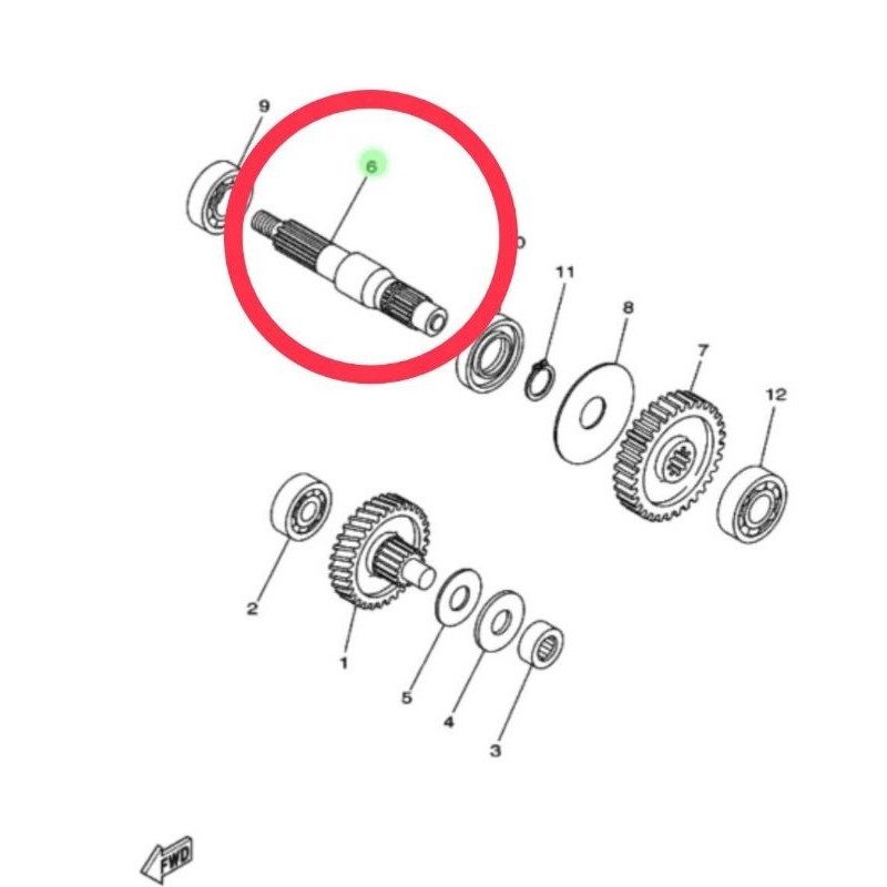 แกนราวสเตอร์ เฟื่องล้อหลัง เฟื่องแกนล้อหลัง ของแท้ศูนย์ รหัสสินค้า 1P7-E7421-00 รุ่นรถ ฟีโน่ Finoคาบ