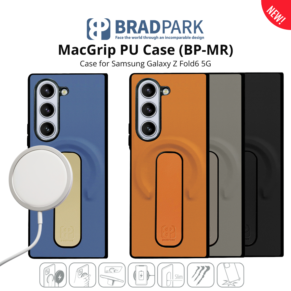 BRADPARK Mac Grip PU Leather Case Compatible with Magnet® เคส สำหรับ Samsung Galaxy Z Fold6 5G
