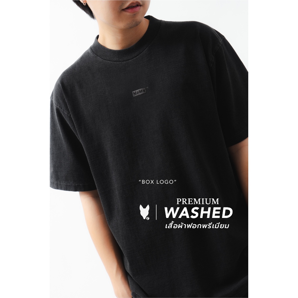 MeMo (ลด 60฿โค้ด MEMDEC min300฿) รุ่น : Memo Classic , รุ่น : Box Logo ผู้ชาย Cotton Washed งานสกรีนพรีเมี