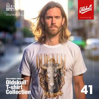 เสื้อยืด โอลด์สคัลล์ Oldskull Express HDX No.41 ลายกระทิงทอง