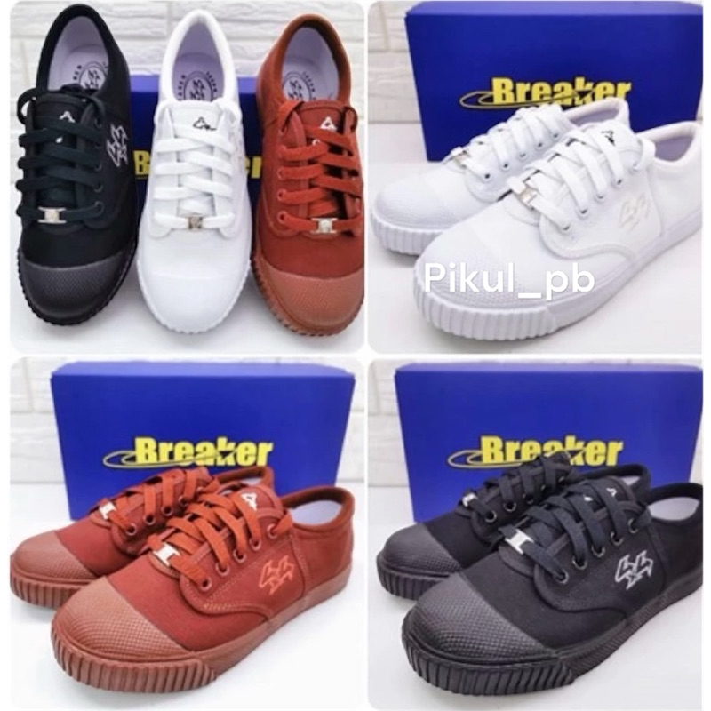 รองเท้าผ้าใบนักเรียน [Breaker]รุ่น 4x4 มี3สี ดำ ขาว น้ำตาล