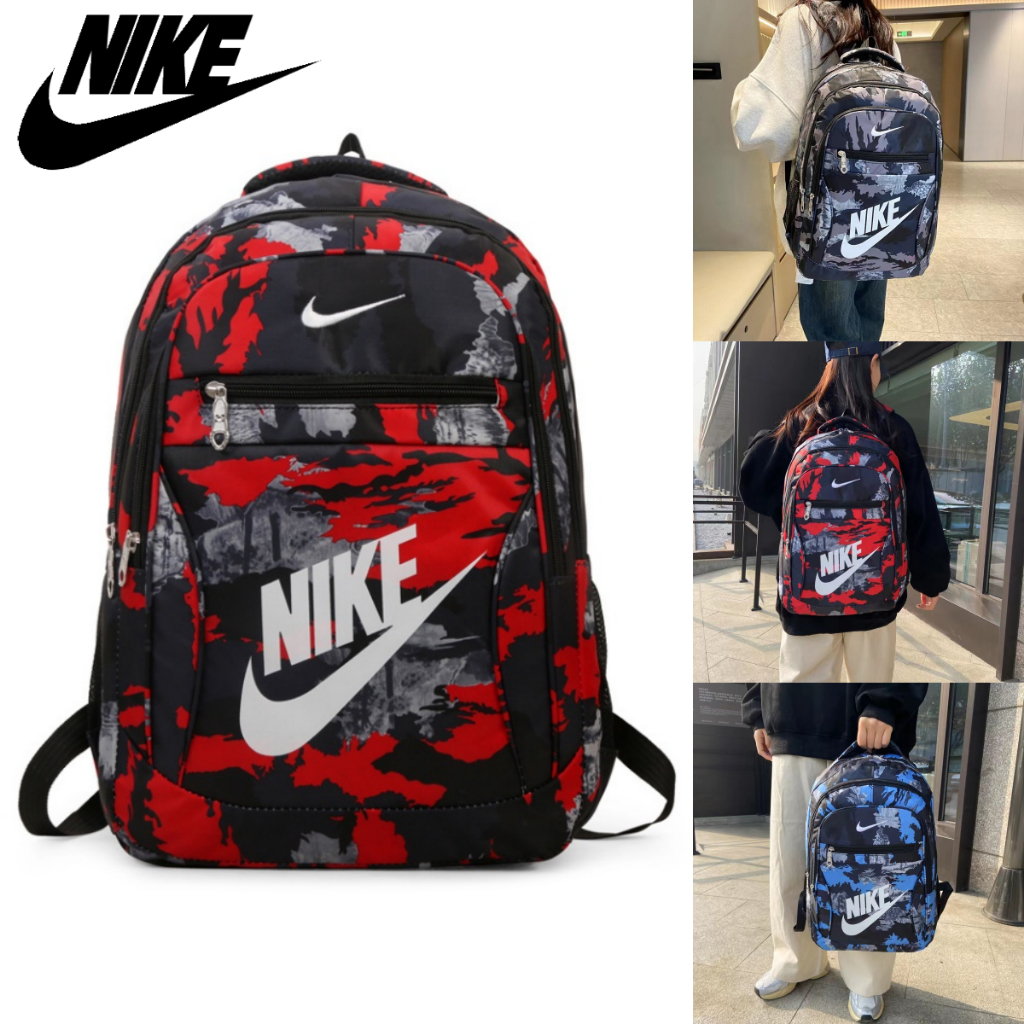 พร้อมส่ง กระเป๋าเป้สะพายหลัง NIKE กระเป๋าเป้นักเรียนสไตล์เกาหลีเทรนด์ใหม่ ความจุขนาดใหญ่ กระเป๋าเป้สะพายหลังลายพราง