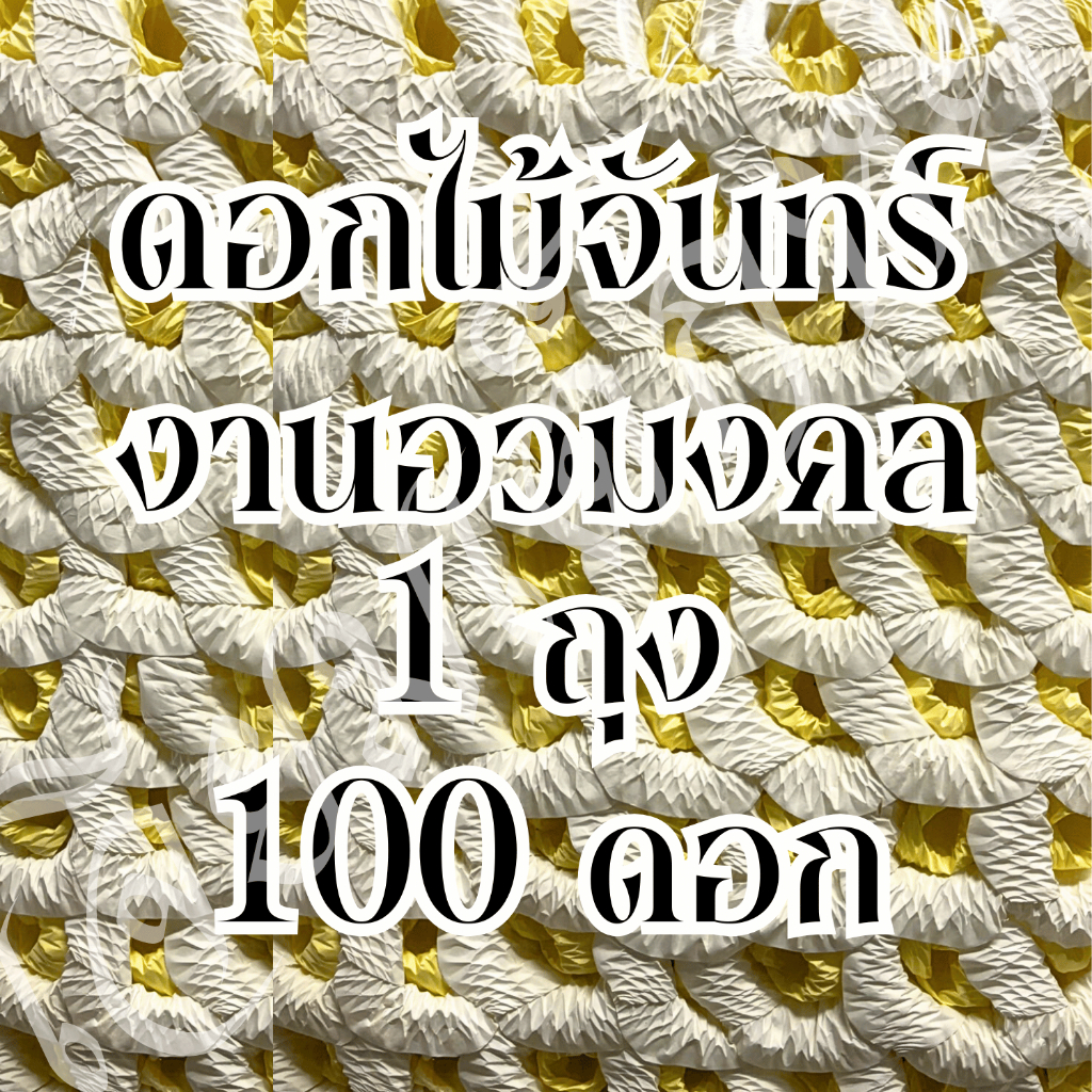 ดอกไม้จันทร์ ทรงกุหลาบ เนื้อกระดาษสา งานอวมงคล 100 ดอก