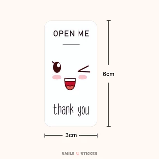 [พร้อมส่ง] สติ๊กเกอร์ขอบคุณ แพ็ก 100 ดวง ขนาด 3x6 cm ติดกล่อง ถุงขนม ถุงคุกกี้ ของชำร่วย