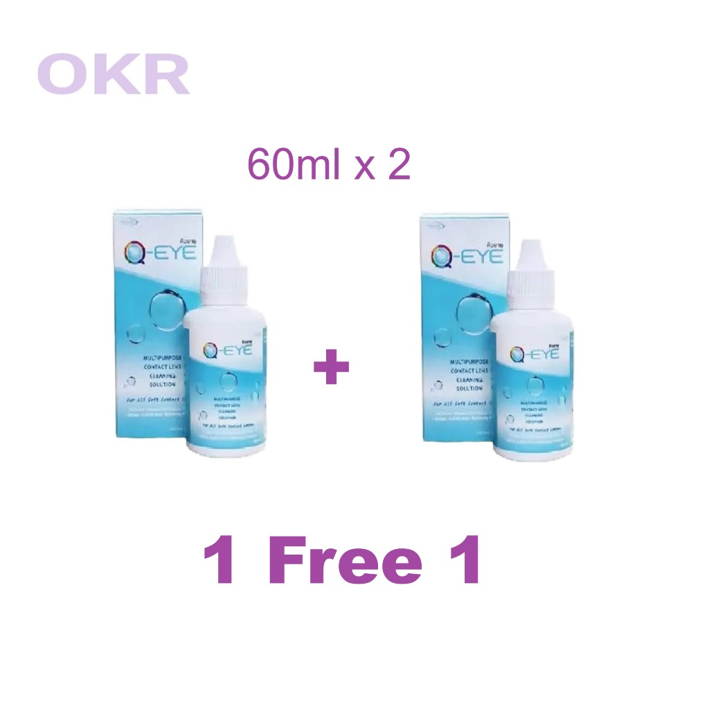 1 Free1 Q eye 60mL.น้ำยาล้าง แช่และหยดคอนแทคเลนส์