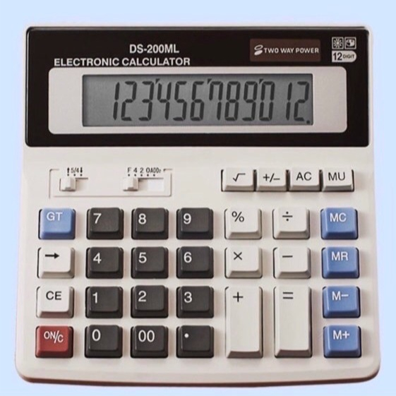 เครื่องคิดเลข รุ่น DS-200ML (Grey) ขนาดใหญ่ 12 เครื่องคิดเลขตั้งโต๊ะ