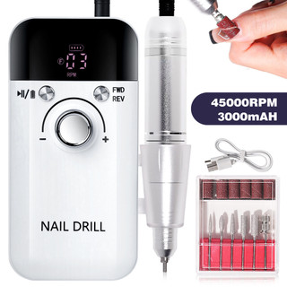 เครื่องเจียเล็บไฟฟ้า 45000RPM เครื่องเจียรเล็บ มืออาชีพ ตะไบไฟฟ้า จอ LCD ขัดเล็บด้วยไฟฟ้าแบบใหม่ เจียรเล็บ