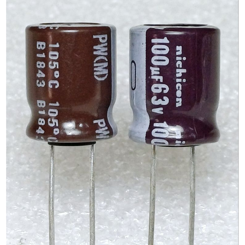 Nichicon PW 100uf 63v Capacitor ตัวเก็บประจุ คาปาซิเตอร์
