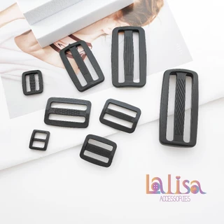 ที่ปรับสายเป้ ตัวเลื่อนสายกระเป๋า ตัวปรับสายกระเป๋า พลาสติกสีดำ Plastic Buckle (D-3-A,XCXB-076)