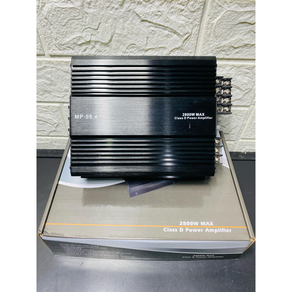 พาวเวอร์เสียงกลาง แอมป์ คลาสดี 4CH รุ่นเล็ก MP-99.4 2800w ขักลาง/แหลม 6.5 V25 8ดอก ขักลางแหลมได้สูงสุด16ดอก แอมป์โมขักลา