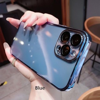 เคสชุบโลหะพร้อมฟิล์มครอบเลนส์กล้อง Case For iPhone 16Promax 16Pro 16Plus 16 15Promax 15Pro 15Plus 15 14Promax 14 13Pro13
